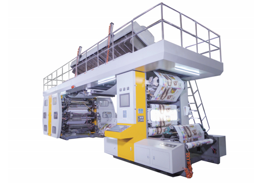 6 Color High Speed Central Drum Type Paper/HDPE/BOPP/PET Film Flexographic Printing Machine
